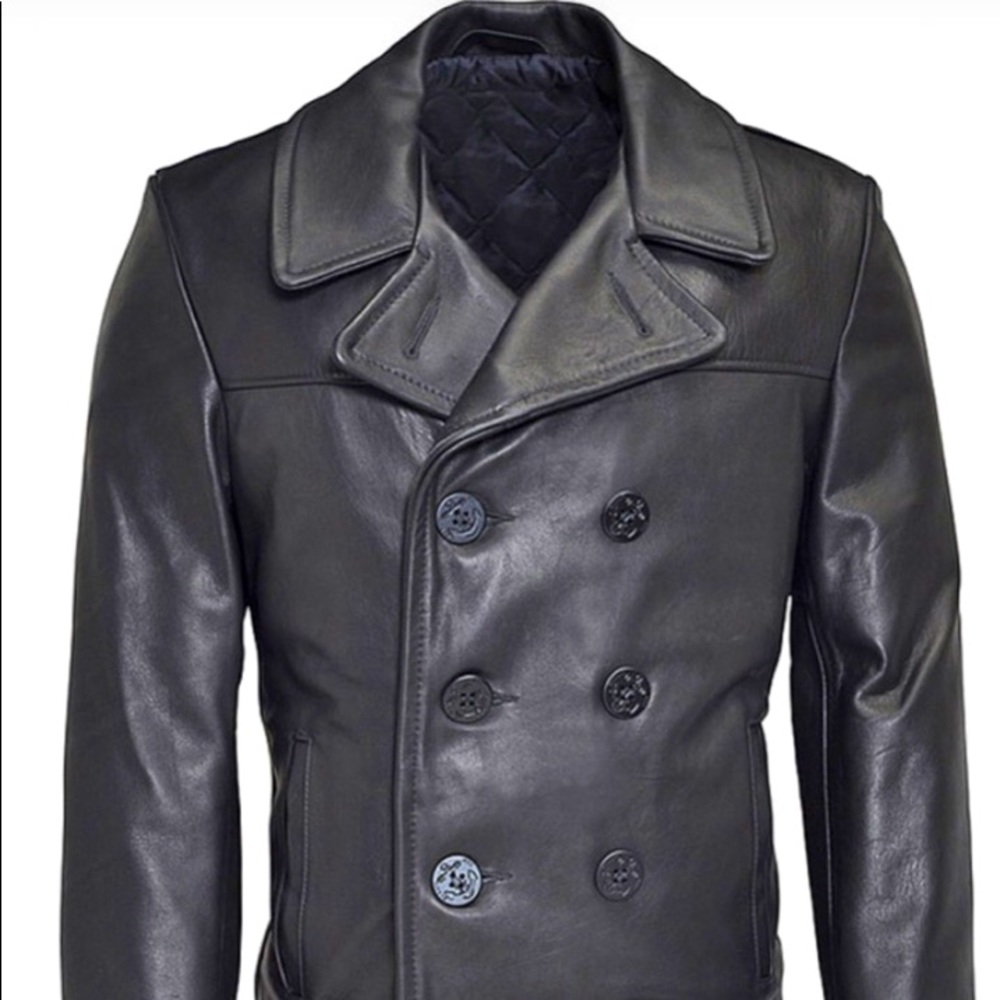 Calvin Klein Double Breasted Leather Jacket